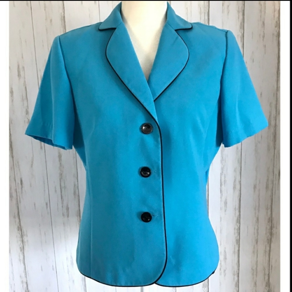 Studio I, Turquoise Short Sleeve Blazer, size 10